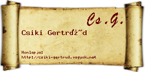 Csiki Gertrúd névjegykártya